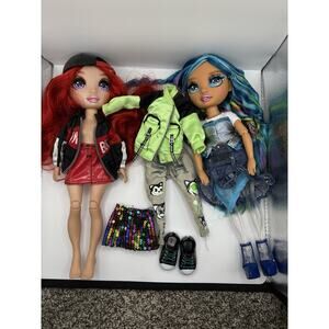 Rainbow high Dolls Lot of 2 With Accessories Ruby And shimmer Skyler